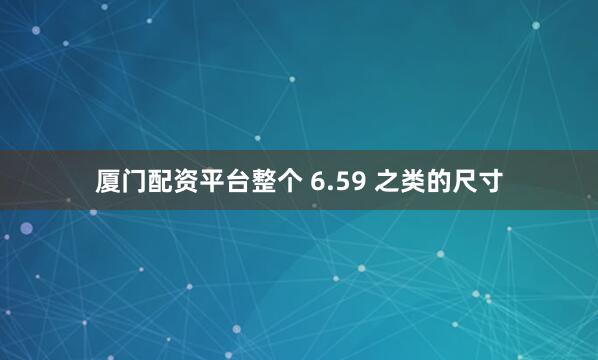 厦门配资平台整个 6.59 之类的尺寸